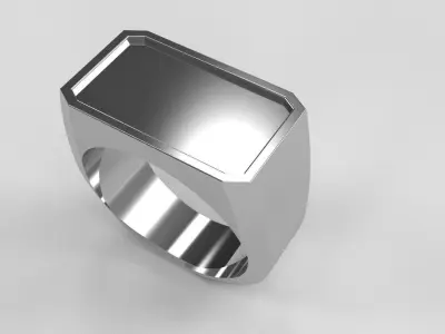 Square Signet Ring Size 10 Mens Ring Jewelry 3D print model