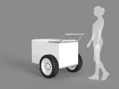Ice Cream Popsicle Cart 3D model