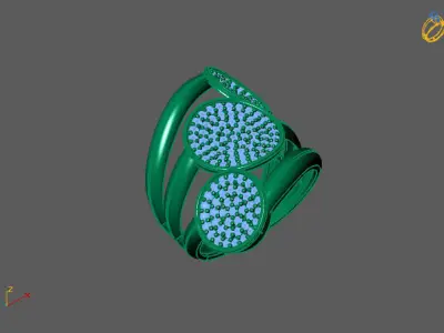 STL 3DM Print Ready Women Diamond Ring Lightweight Printable  3D print model 112