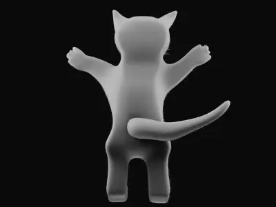 Cartoon Cat 3D Model -Multiple Texture Variations with Hair Mesh Low-poly 3D model