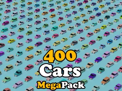 Lowpoly Cars Megapack  3D model