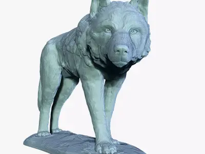 Wolf Statue Print Ready 3D model