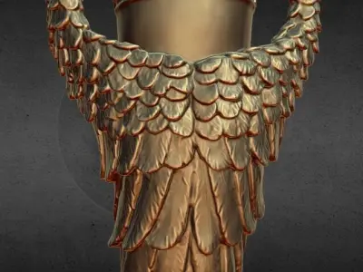angel wing memorial vase decoration 3D print model
