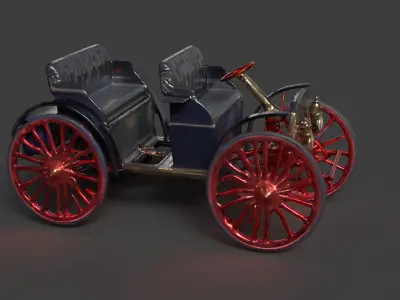 Vintage buggy  car figure  Low-poly 3D model