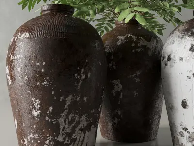RH Rice wine vases 3D model