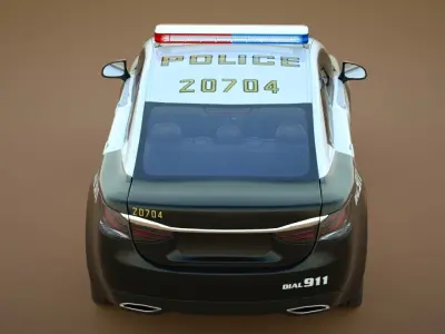 Generic Police Sedan v11 Low-poly 3D model