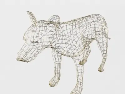 Tasmanian Tiger Low-poly 3D model