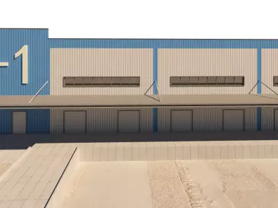 Industrial Building Factory 017 Low-poly 3D model