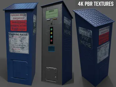 Parking Meter Ticket Automat Next Gen PBR Real Time Asset Low-poly 3D model