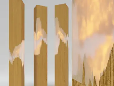 Epoxy Wood Fairylight  Columns 3D model