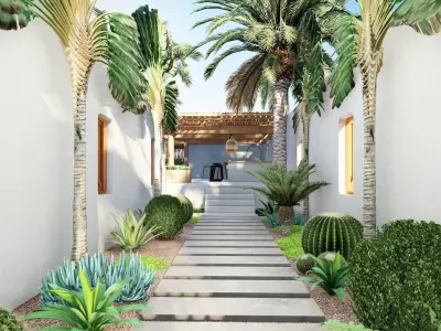  3D Exterior Scene 3D model design garden and landscape 3D model