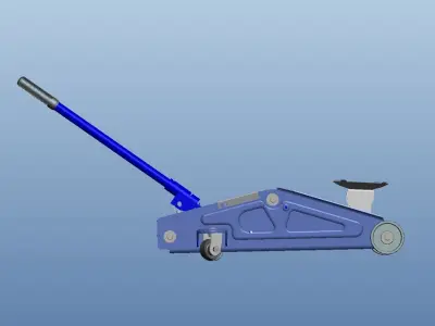 Horizontal hydraulic jack 3D model