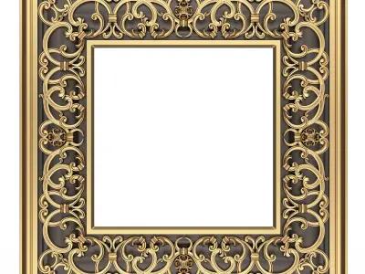 Classic Frame and Mirror 064 Low-poly 3D model