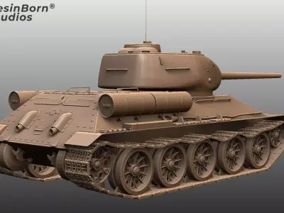 Soviet Medium Tank T-34-85 WWII Armored Vehicle 3D model