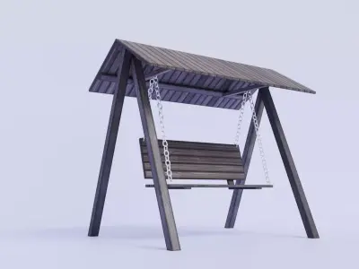 Garden swing Low-poly 3D model