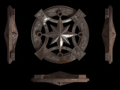 Wind Rose Pendant 3D model