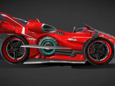 King Race Car 3d Model 3D model