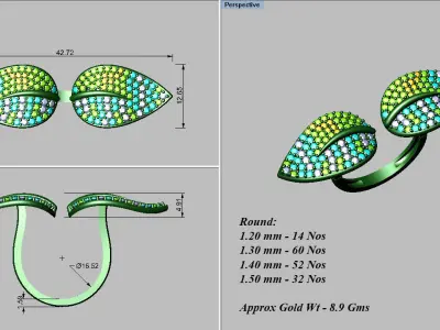 lightweight gold diamond rings-C111116SKCH2026063-wt-10-15 3D print model