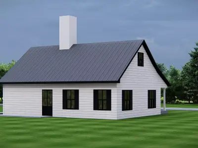 Modern American House Exterior 3D Model Architecture Design 3D model