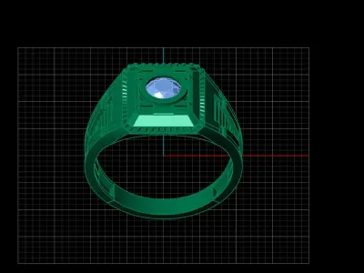 Print Ready STL 3DM  Gents Rings Diamond Men Ring  3D print model 12