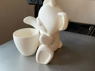 Teddy Bear valentine vase 3D print model