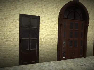 Doors 1 set of for sims Low-poly 3D model