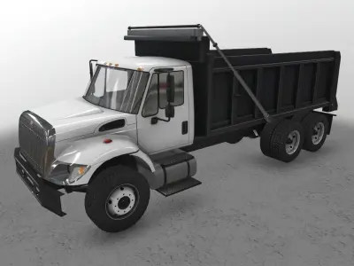 Dump Truck International 7400 Low-poly 3D model