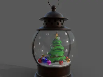 Christmas snowball with Christmas tree 3D model