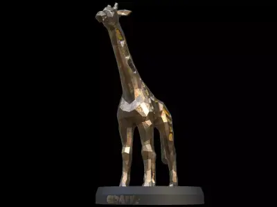 Steampunk Giraffe Low-poly 3D model