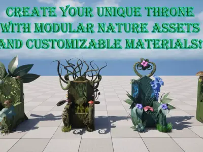 NATURE DRUIDIC THRONE STARTER PACK Free low-poly 3D model