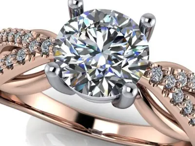 Modern Fashion Split Weave Art Nouveau Stylish Ladies Ring 3D print model