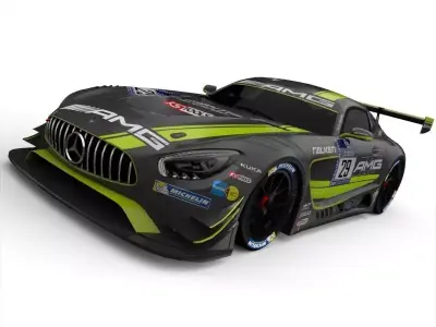 Mercedes-Benz AMG GT3 Low-poly 3D model
