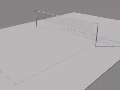 Volleyball Court Low-poly 3D model