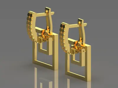 gold earring ge0037 3D print model