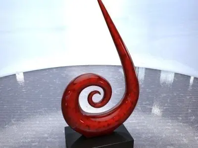 Abstract red flame home decoration 3D model