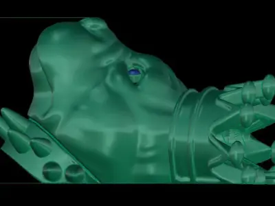 King dog head pendant with crown 3D print model