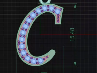 LETTER PENDANT C 3D print model