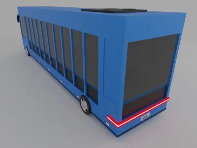 Cartoon Low Poly Bus Vechiles Pack  Low-poly 3D model