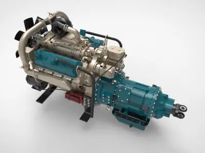 Marine diesel generator 3D model
