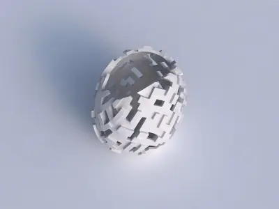 Bowl compressed with cuts and bulges 3D print model