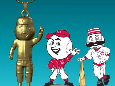 NCAA - Necklaces Cincinnati Reds - Hanging Figurine 3D print model