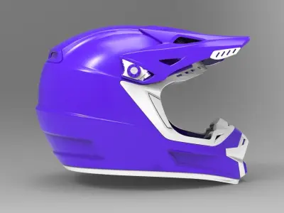 Dirt Bike Cross Helmet 3D model