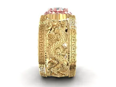 luxury dragon ring for men  1910 3D print model