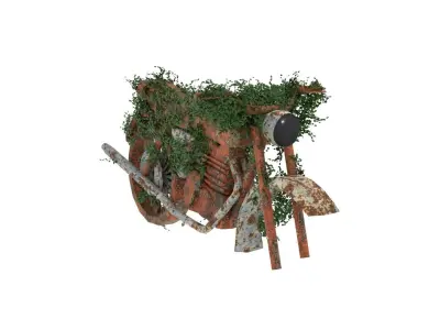 Damaged Rusted Motorcycle 3D model