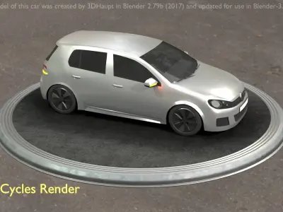 City Car 67 Compact Class Type-C Silver Low-poly 3D model