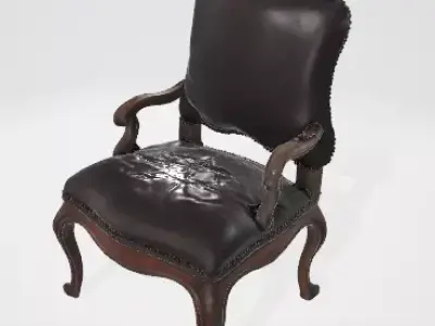 Classic Vintage Wooden Chair 3D Asset 3D model