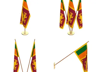 Sir Lanka Flag Pack 3D model