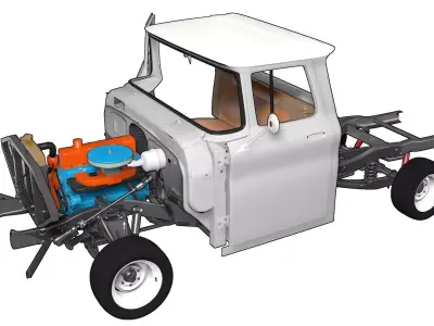 APACHE 1961 frame and cabin and engine 3D model