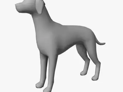 Low Poly Dalmatian dog Low-poly 3D model