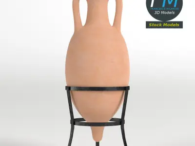 Roman amphora on stand 2 3D model
